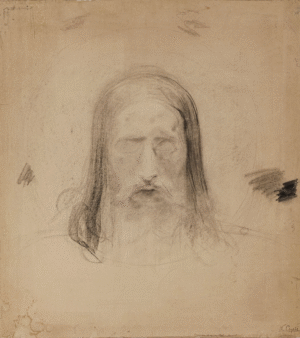NG - lot Nikolaus Gysis (1842-1901) - Study of the Head of Christ Pantocrator